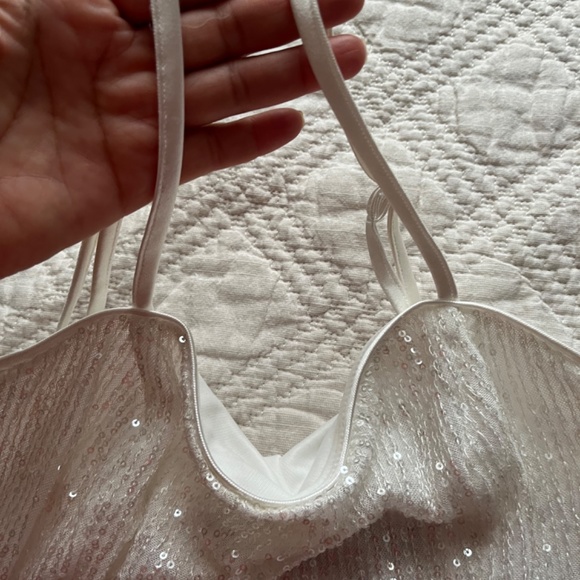 Lulus Truly Sensational White Sequin Feather Sleeveless Mini Dress - Picture 10 of 16